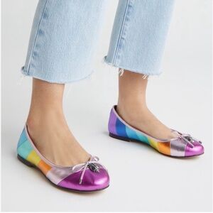 Kurt Geiger London Eagle Ballet Rainbow Multicolor Flats Women's Size 6.5 36.5
